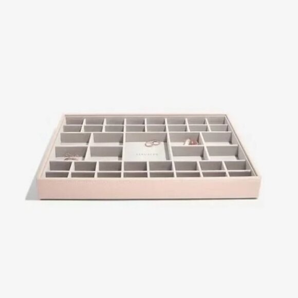 Stackers Jewelry 41 Section Tray Blush Rose Gold Gray Supersize Organizer Mint! - Picture 3 of 11